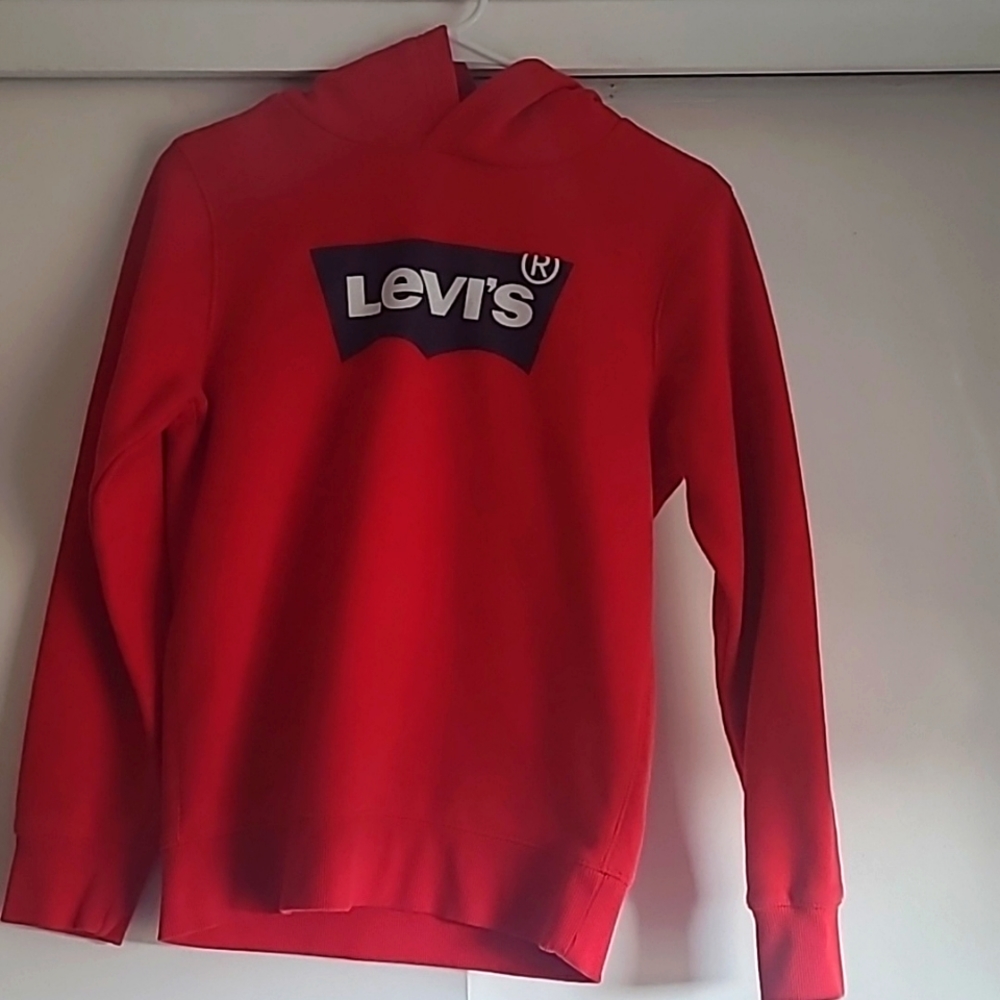 Levi's brand red hoodie for boys.